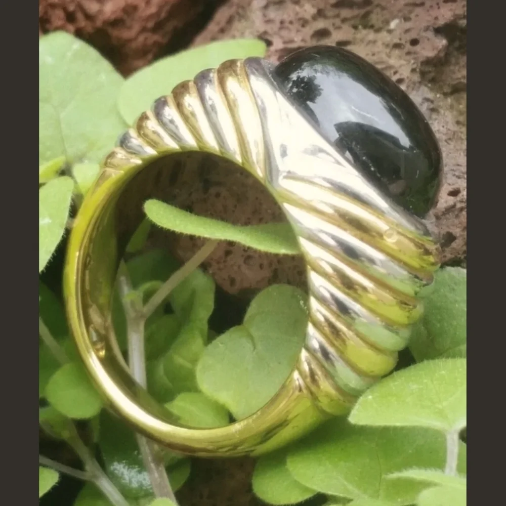 Vintage 14k Gold Onyx Ring-Gemstone Ring-Onyx Jewelry-Estate Jewelry 4.4gm